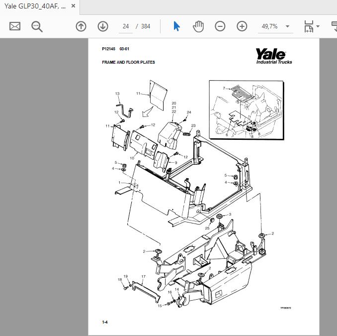 Yale GLP3040AF GP3040 AF B810 524144911 Parts Manual02 2002 2