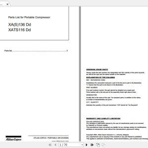 ATLAS COPCO Air Compressor Parts Manual 1