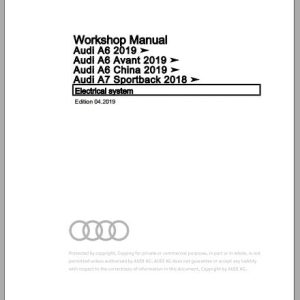 Audi A7 4K4KA4KF 2018 2020 Wiring Digarams Workshop ManualsEN 5 1