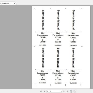 CASE CX16B CX18B9 88690 Service ManualES 1