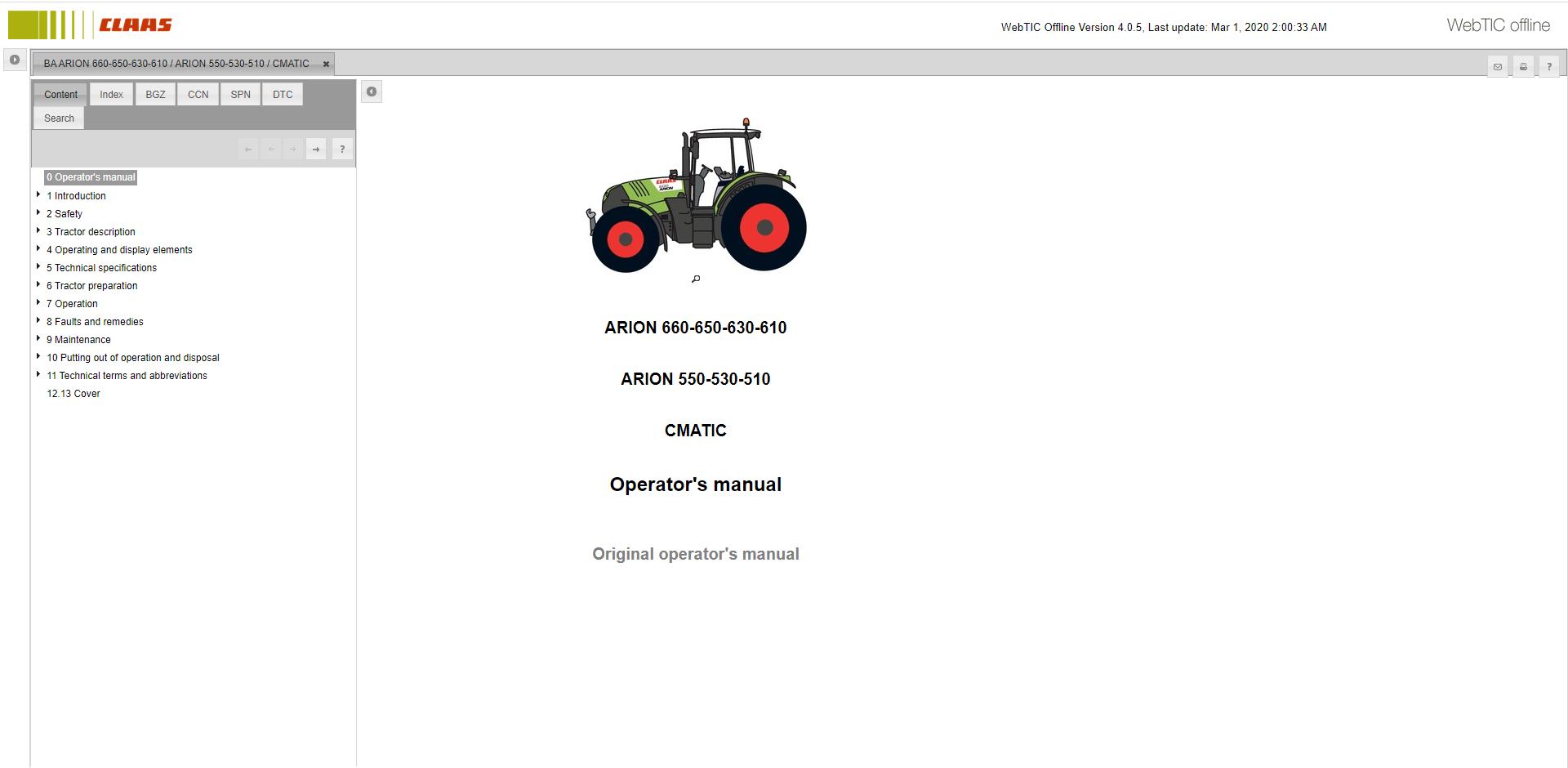 CLAAS WebTIC Offline 032020 Repair and Service Documentation3