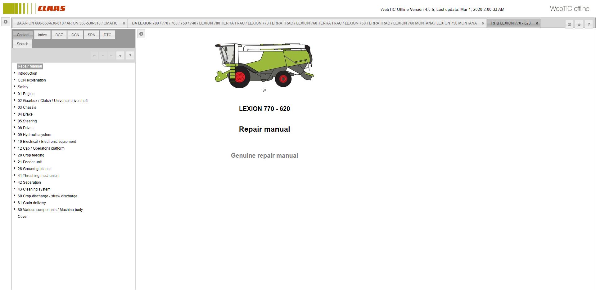CLAAS WebTIC Offline 032020 Repair and Service Documentation8