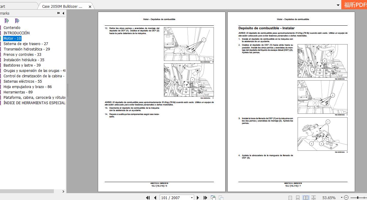 Case 2050M Bulldozer 48037322A Service ManualES2018 2