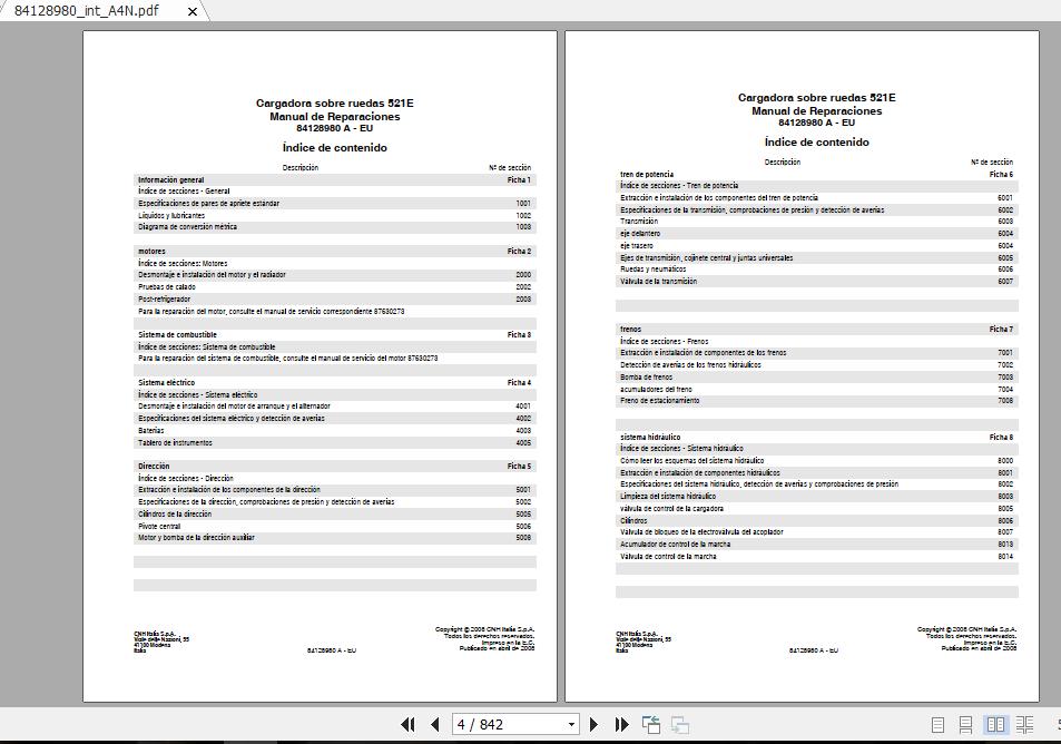 Case 521E Tier 3 Wheel Loader 84128980AEU Service Manual 2