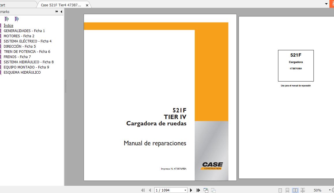 Case 521F Tier4 47387698A Service ManualES2012 1