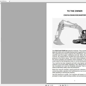 Case CX210CX240 Excavator Operators Manual 2