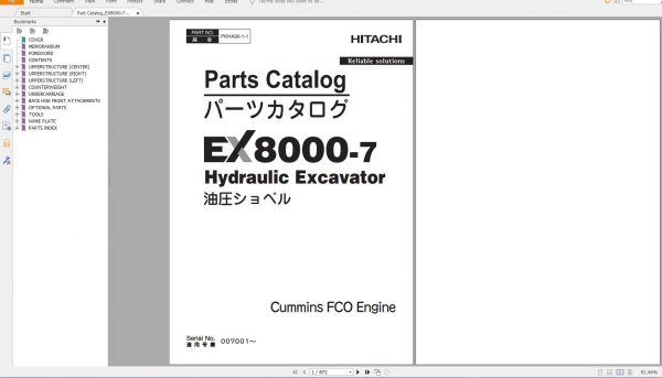 Hitachi Hydraulic Excavator EX8000 7 Operator Manual Part Catalog Workshop Manuals Technical Manuals Circuit Diagram 3