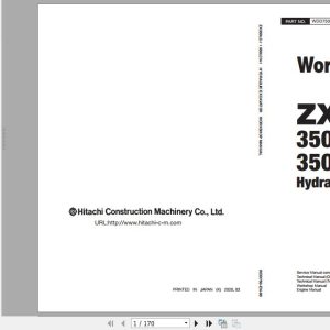 Hitachi Hydraulic Excavator ZX350 7 Full ManualsEN 1