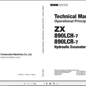 Hitachi Hydraulic Excavator ZX890 7 Full ManualsEN 1