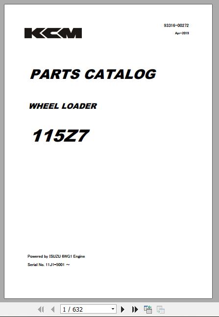 Kawasaki Wheel Loader 115Z7 Full ManualsEN 2