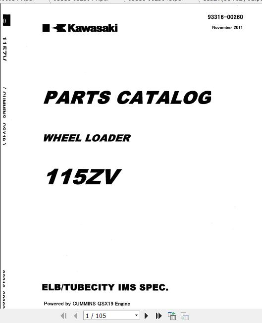 Kawasaki Wheel Loader 115ZV Full ManualsEN 1