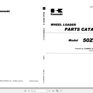 Kawasaki Wheel Loader 50ZIV 2 Part CatalogEN 1