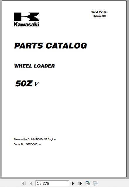 Kawasaki Wheel Loader 50ZV Full ManualsEN 1