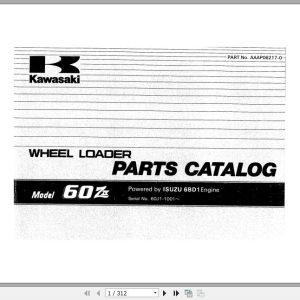 Kawasaki Wheel Loader 60ZIV Full ManualsEN 1