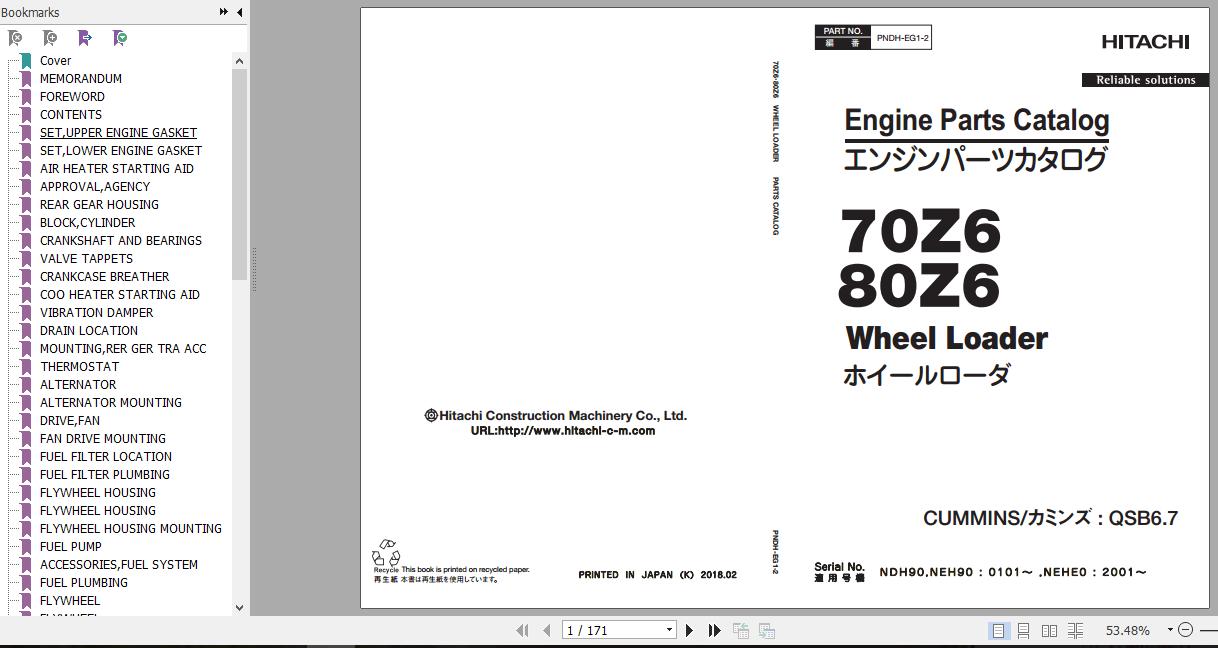 Kawasaki Wheel Loader 70Z6 Full ManualsEN 1