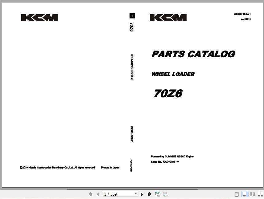 Kawasaki Wheel Loader 70Z6 Full ManualsEN 2