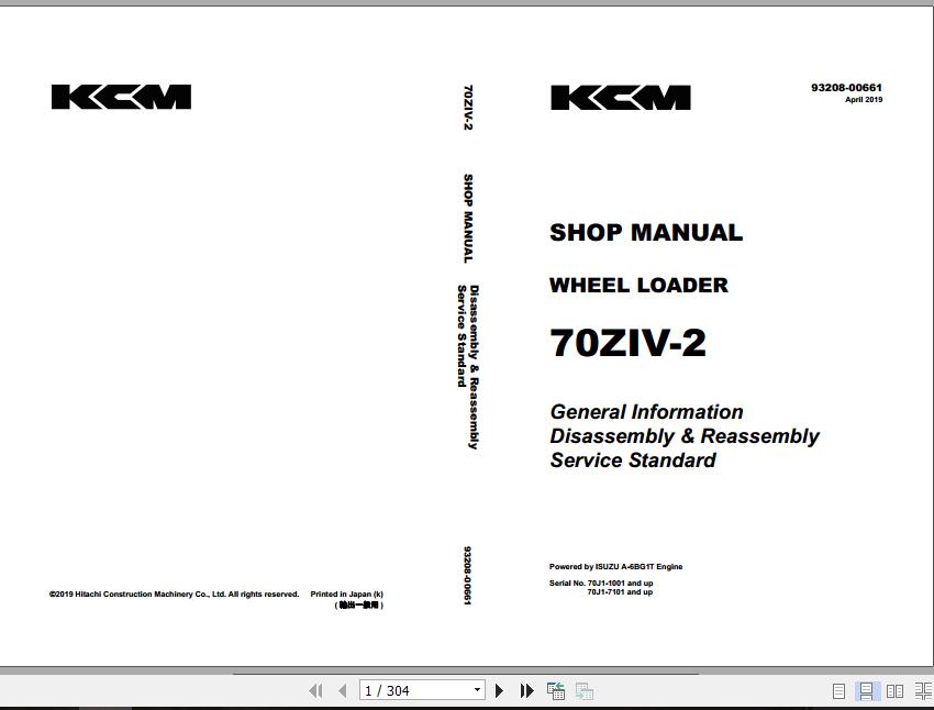 Kawasaki Wheel Loader 70ZIV 2 Full ManualsEN 2