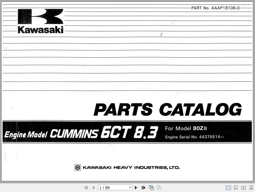 Kawasaki Wheel Loader 80ZIII Full ManualsEN 3