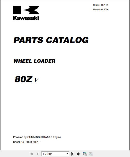 Kawasaki Wheel Loader 80ZV Full ManualsEN 1