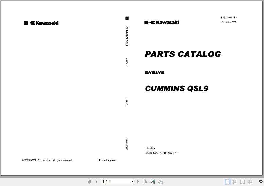 Kawasaki Wheel Loader 85ZV Full ManualsEN 1