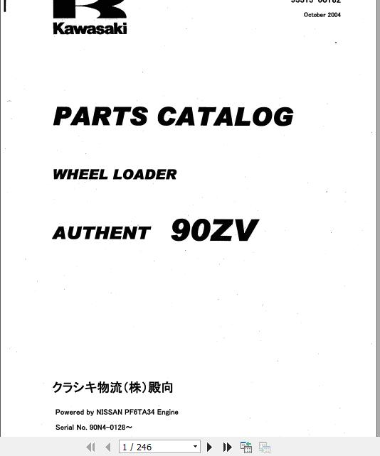 Kawasaki Wheel Loader 90ZV Full ManualsEN 1
