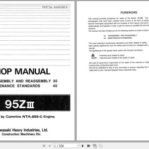 Kawasaki Wheel Loader 95ZIII Full ManualsEN 1