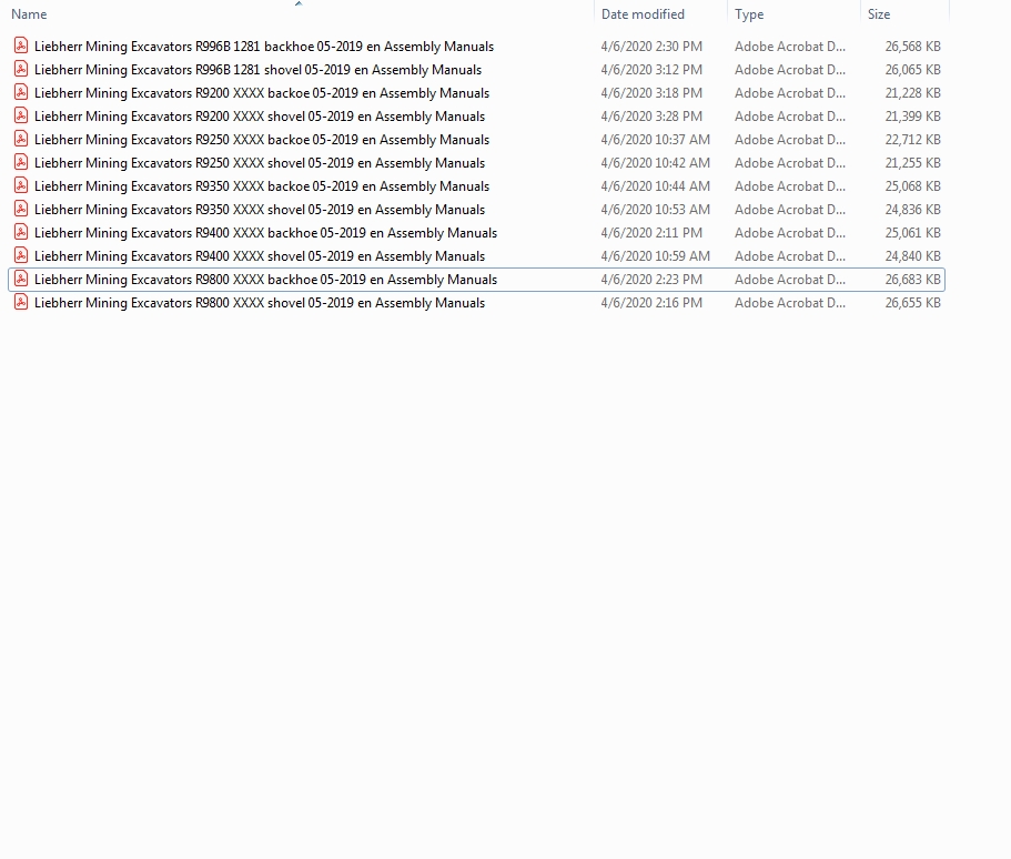 Liebherr Mining Excavator 052019 Assembly Manuals 1