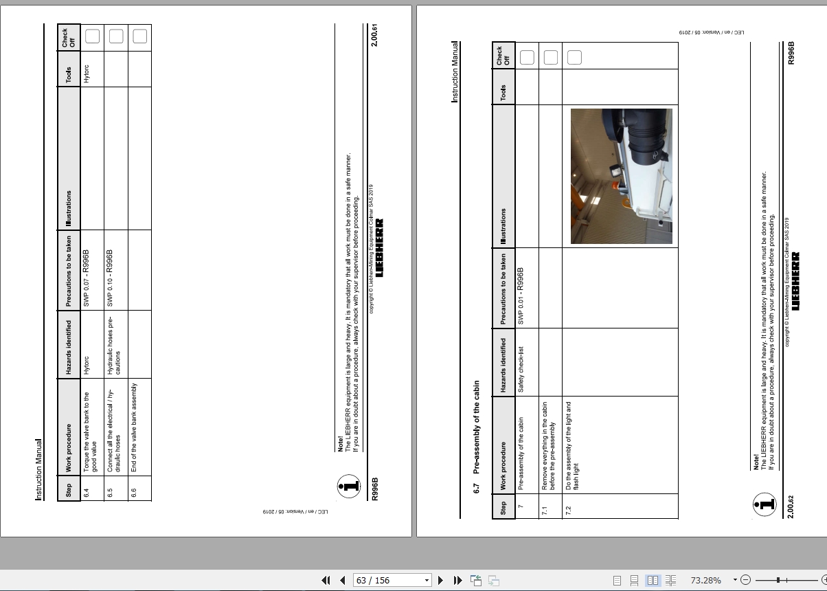 Liebherr Mining Excavator 052019 Assembly Manuals 6