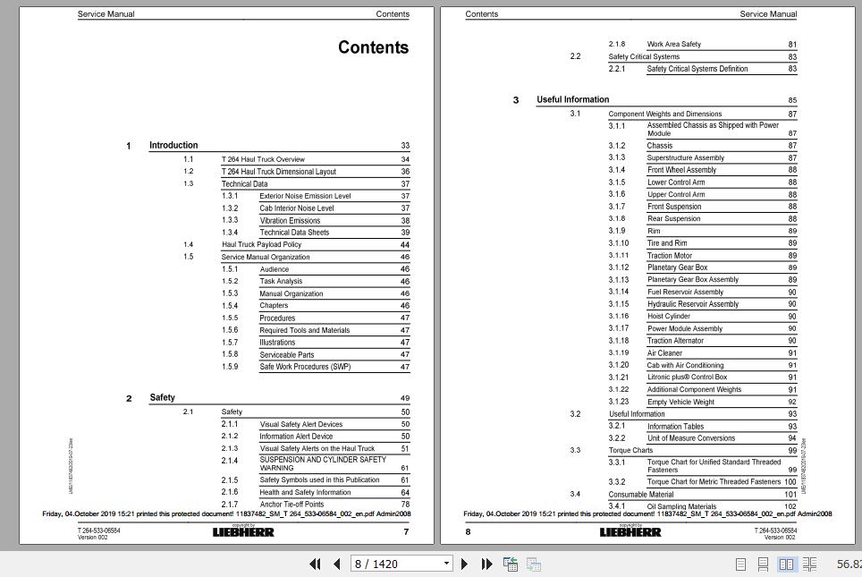 Liebherr Mining Haul Truck T264 533 06584 Service ManualsEN 2OdwiC