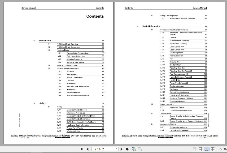 Liebherr Mining Haul Truck T264 5330123 Service ManualsEN 2