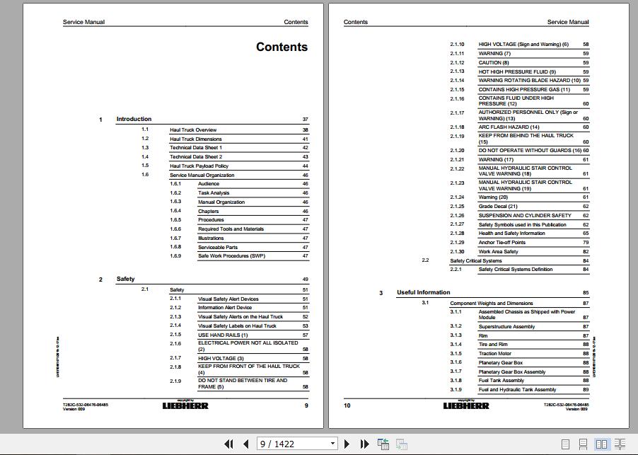Liebherr Mining Haul Truck T282C 532 06476 06485 Service ManualsEN 2