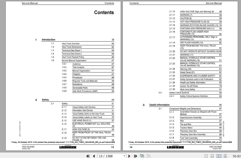 Liebherr Mining Haul Truck T282C 532 06493 Service ManualsEN 2dlrpO