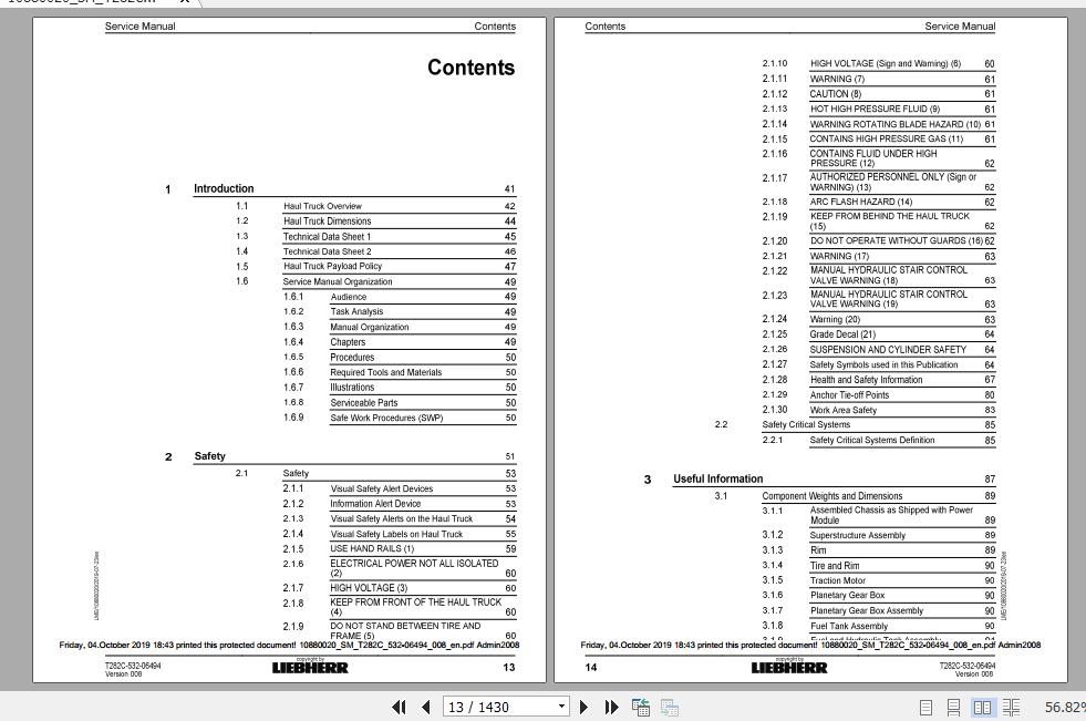 Liebherr Mining Haul Truck T282C 532 06494 Service ManualsEN 2tHBh