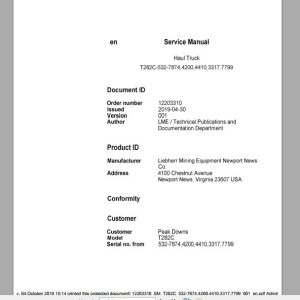 Liebherr Mining Haul Truck T282C 532 78744200441033177799 Service ManualsEN 1