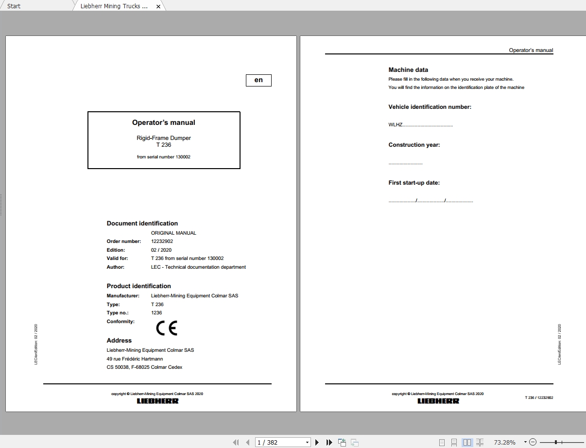 Liebherr Mining Truck Updated 032020 Operating Manual PDF 3