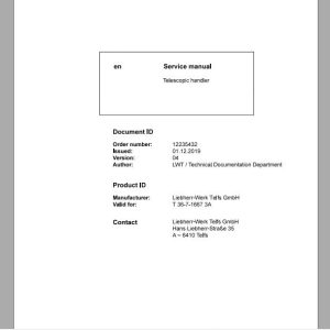 Liebherr Telescopic Handler T36 716673A Service ManualsEN 1
