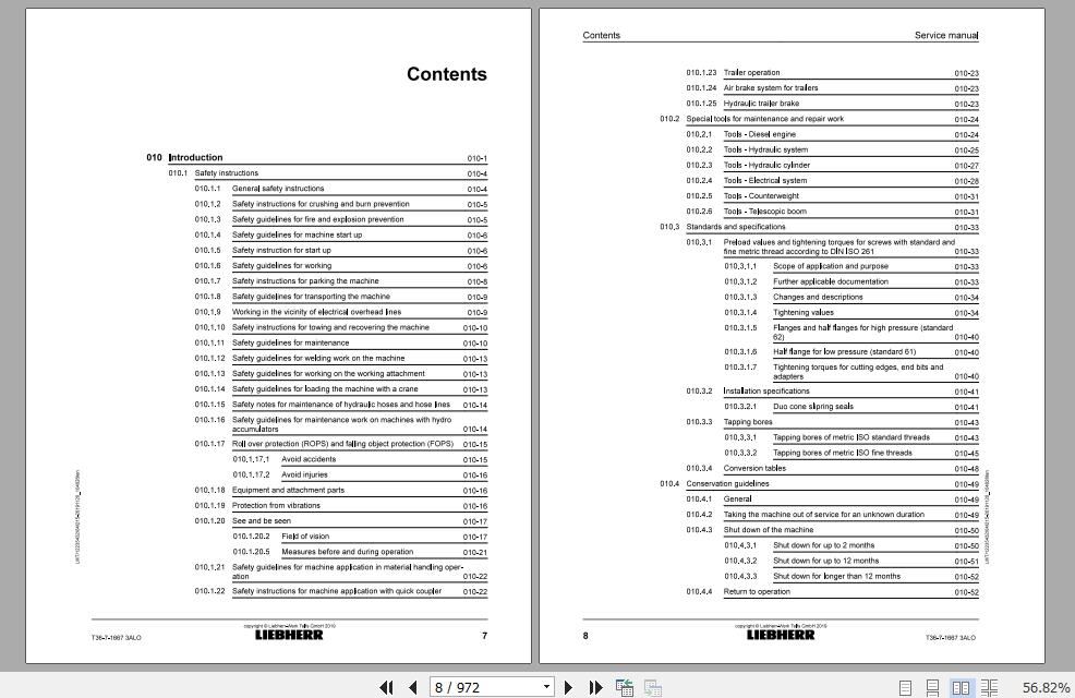 Liebherr Telescopic Handler T36 716673A Service ManualsEN 2