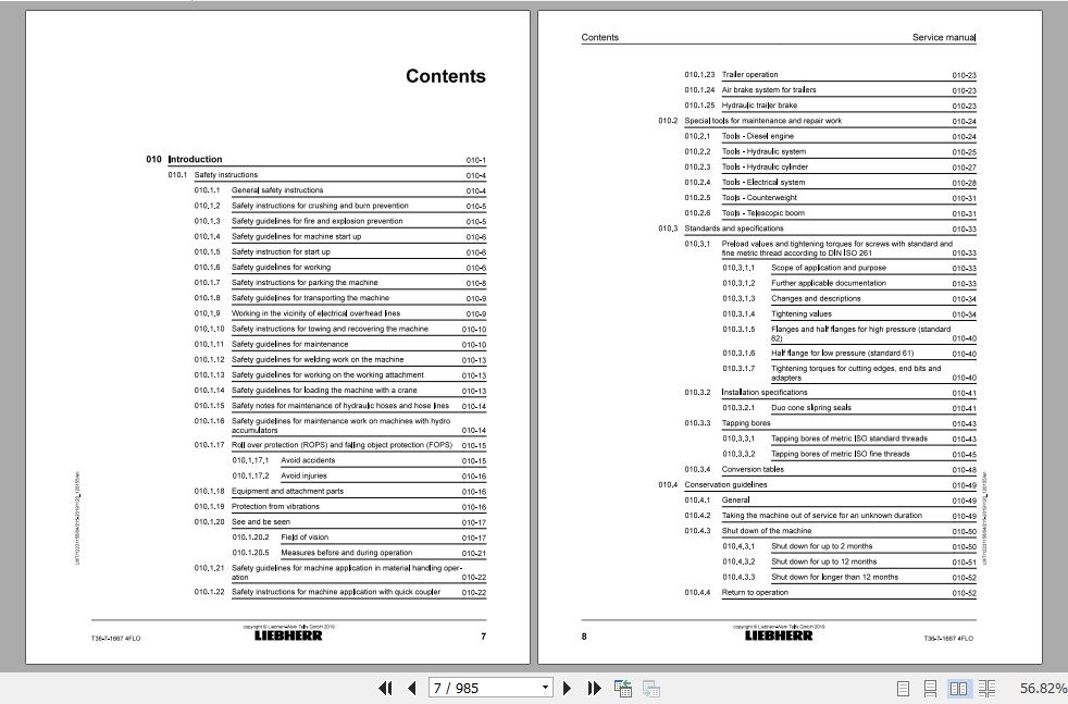 Liebherr Telescopic Handler T36 716674F Service ManualsEN 2