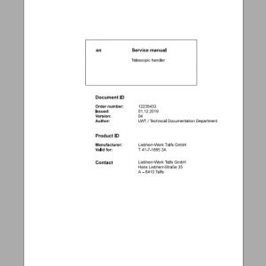 Liebherr Telescopic Handler T41 716653A Service ManualsEN 1