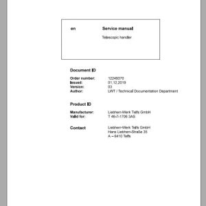 Liebherr Telescopic Handler T46 717063AS Service ManualsEN 1
