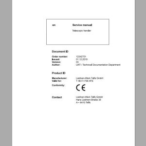 Liebherr Telescopic Handler T46 717064FS Service ManualsEN 1