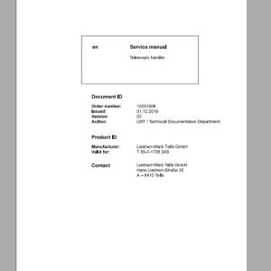 Liebherr Telescopic Handler T55 717083AS Service ManualsEN 1