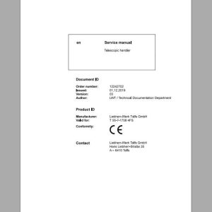 Liebherr Telescopic Handler T55 717084FS Service ManualsEN 1