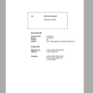 Liebherr Telescopic Handler Tier 3 T32 716663AS Service ManualsEN 1
