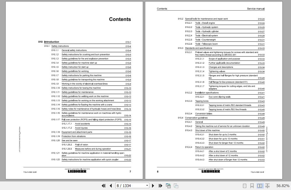 Liebherr Telescopic Handler Tier 3 T32 716663AS Service ManualsEN 2