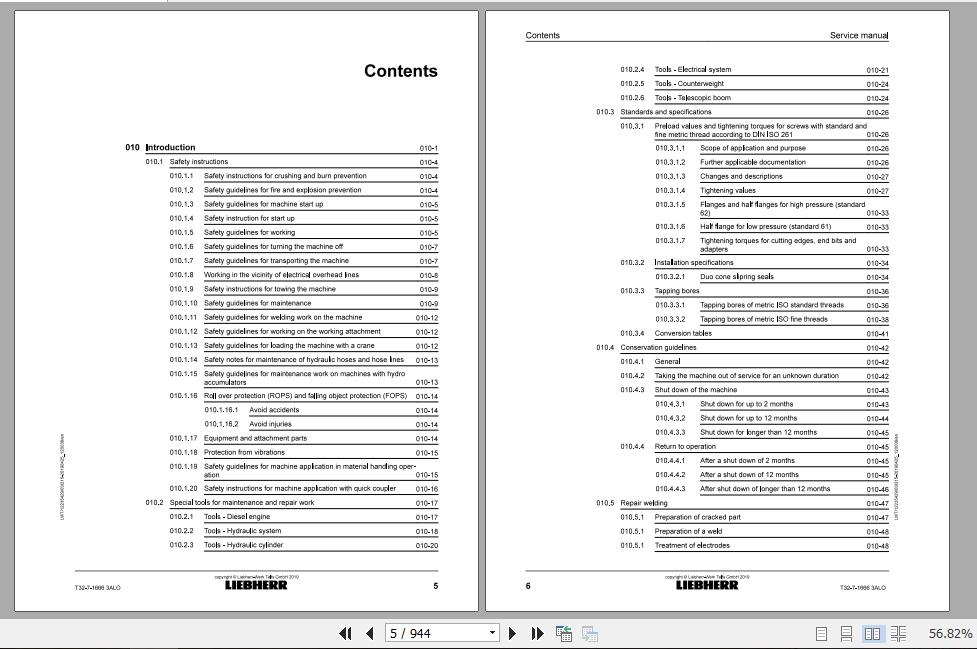 Liebherr Telescopic Handler Tier 3 T32 716663A Service ManualsEN 2