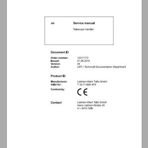 Liebherr Telescopic Handler Tier 3 T32 716664FS Service ManualsEN 1