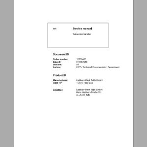 Liebherr Telescopic Handler Tier 3 T35 616803AS Service ManualsEN 1