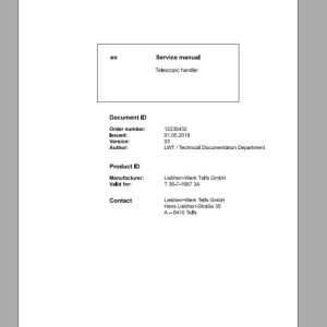 Liebherr Telescopic Handler Tier 3 T36 716673A Service ManualsEN 1