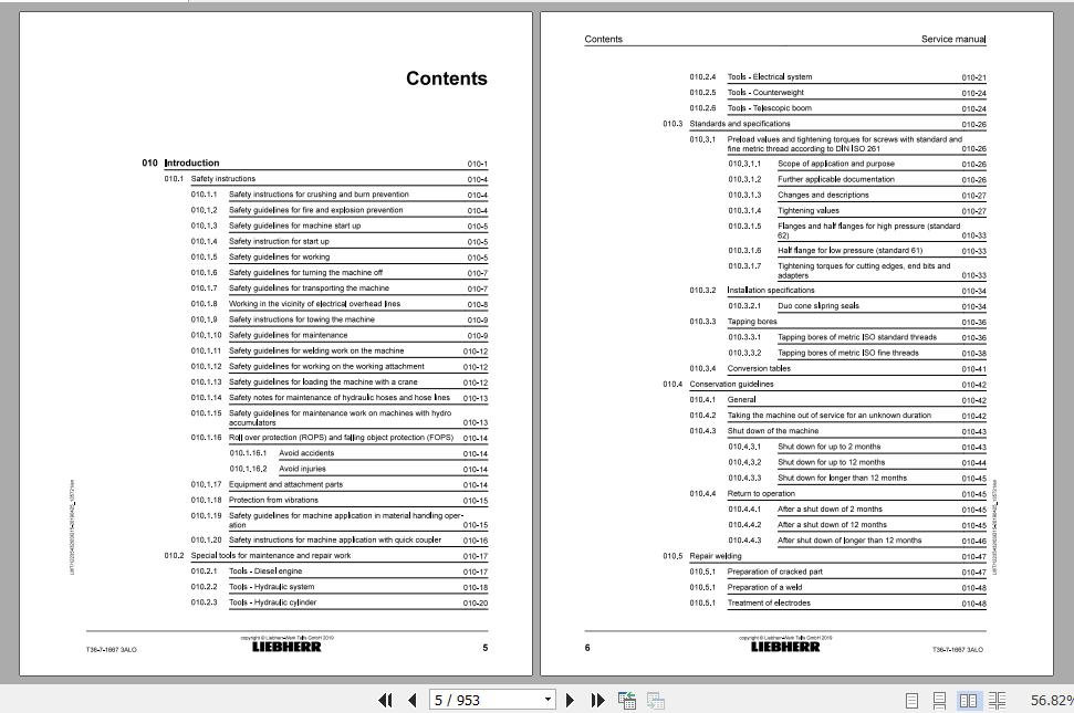 Liebherr Telescopic Handler Tier 3 T36 716673A Service ManualsEN 2